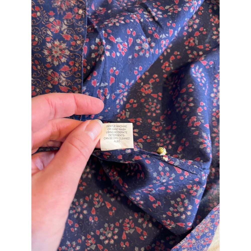 Roberta Roller Rabbit blue red floral mini dress pleated xs - Picture 7 of 10